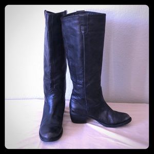 Gianni Bini Black Distressed Riding Boots